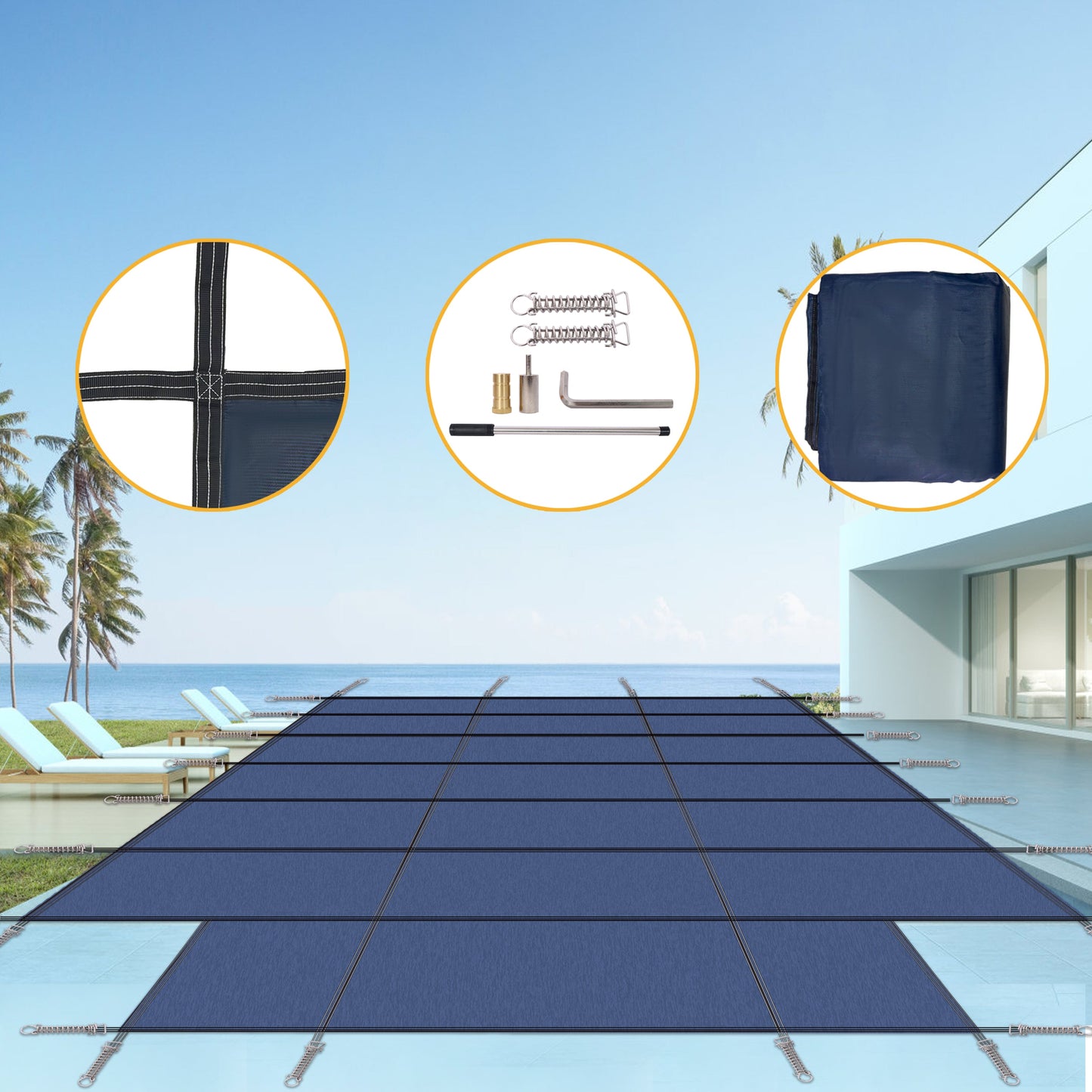 16x32ft Rectangular Inground Pool Safety Cover
