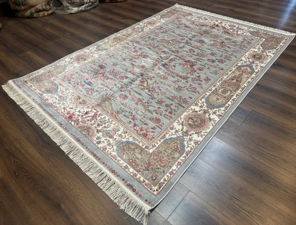 Turkish Silk Rug 5x7, Hunting Design, Animal Pictorials, Bamboo Silk