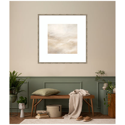 Tonal Abstract Textural White and Beige Light Natural Neutrals by The Creative Bunch Studio Framed Wall Art Print