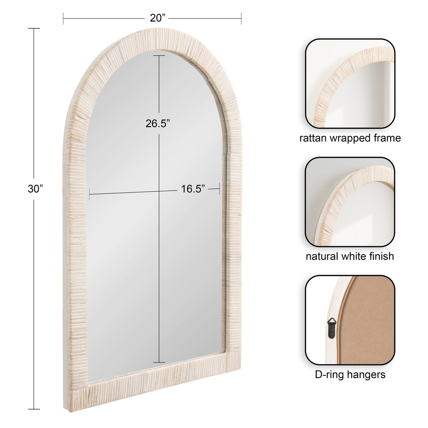 Rahfy Arch Framed Wall Mirror