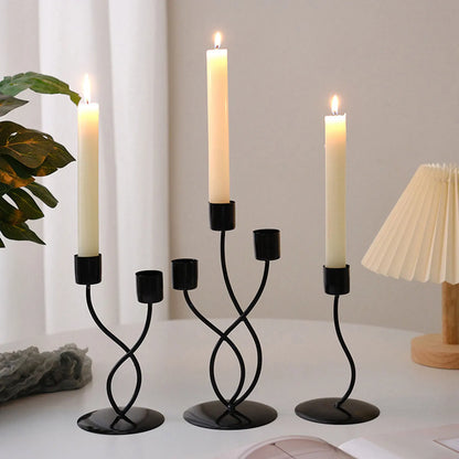 Metal Candle Holder Elegant Stable Base Table Centerpiece Candle Stick Holder for Mantel Fireplace Dining Desktop Home Decor