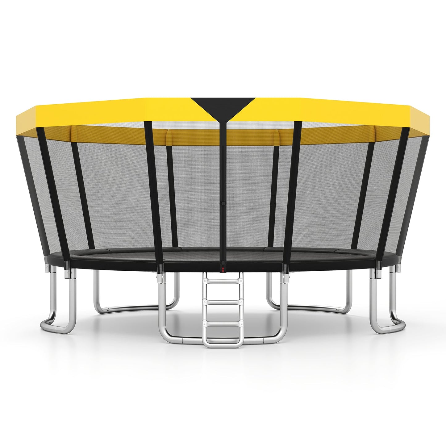 ASTM Compliant Recreational Trampoline with Non-Slip Ladder-Yellow