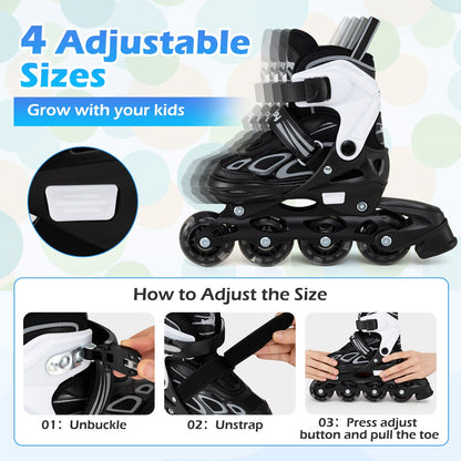 Adjustable Kids' Incline Skates for Boys Girls Ages 5-14