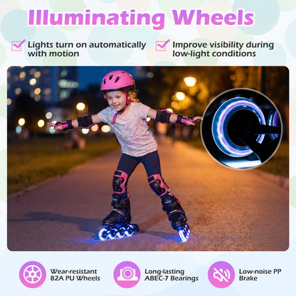 Adjustable Kids' Incline Skates for Boys Girls Ages 5-14
