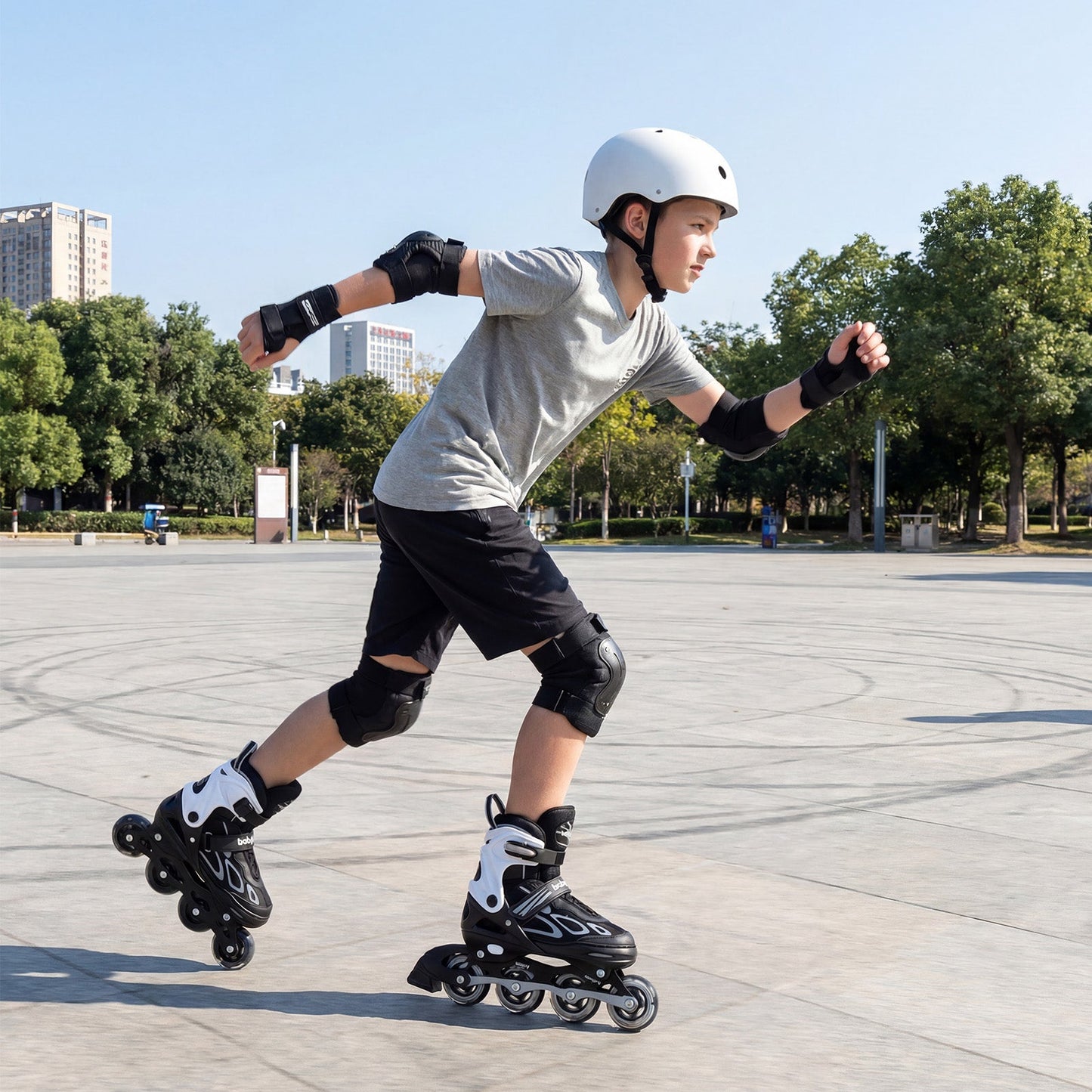 Adjustable Kids' Incline Skates 4 Sizes Adjustable Blade Roller