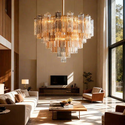 Star Shaped Glass Tube Chandelier