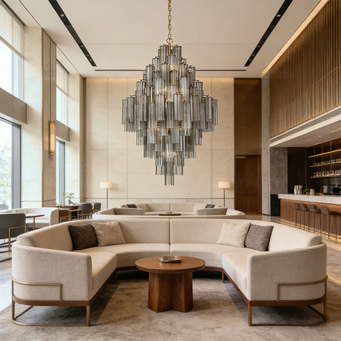 Star Shaped Glass Tube Chandelier