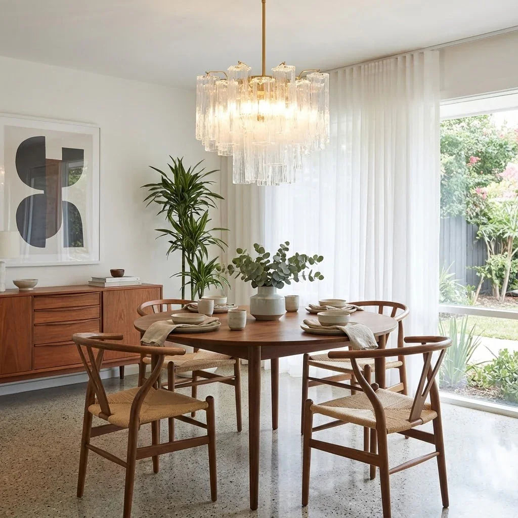 Star Shaped Glass Tube Chandelier