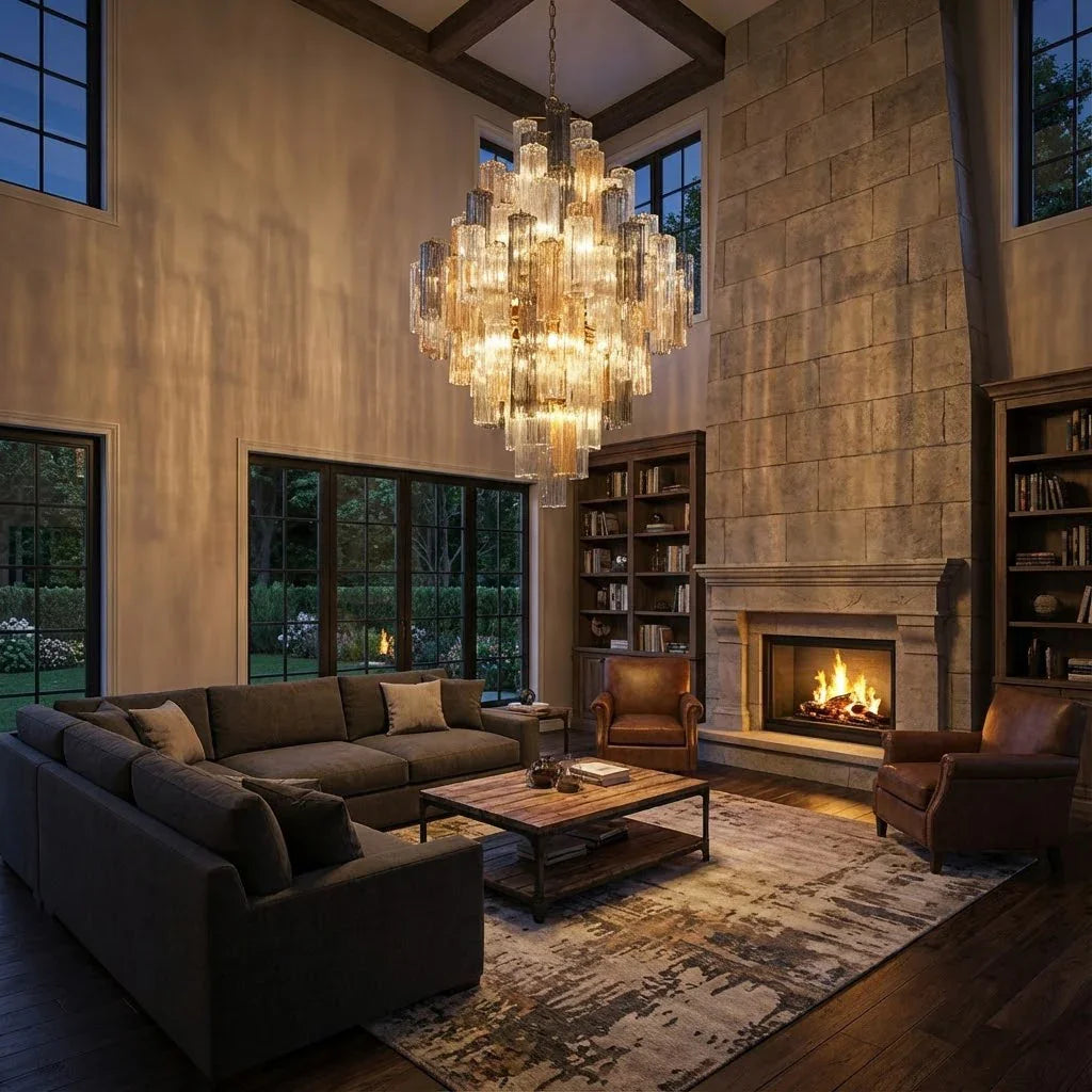 Star Shaped Glass Tube Chandelier