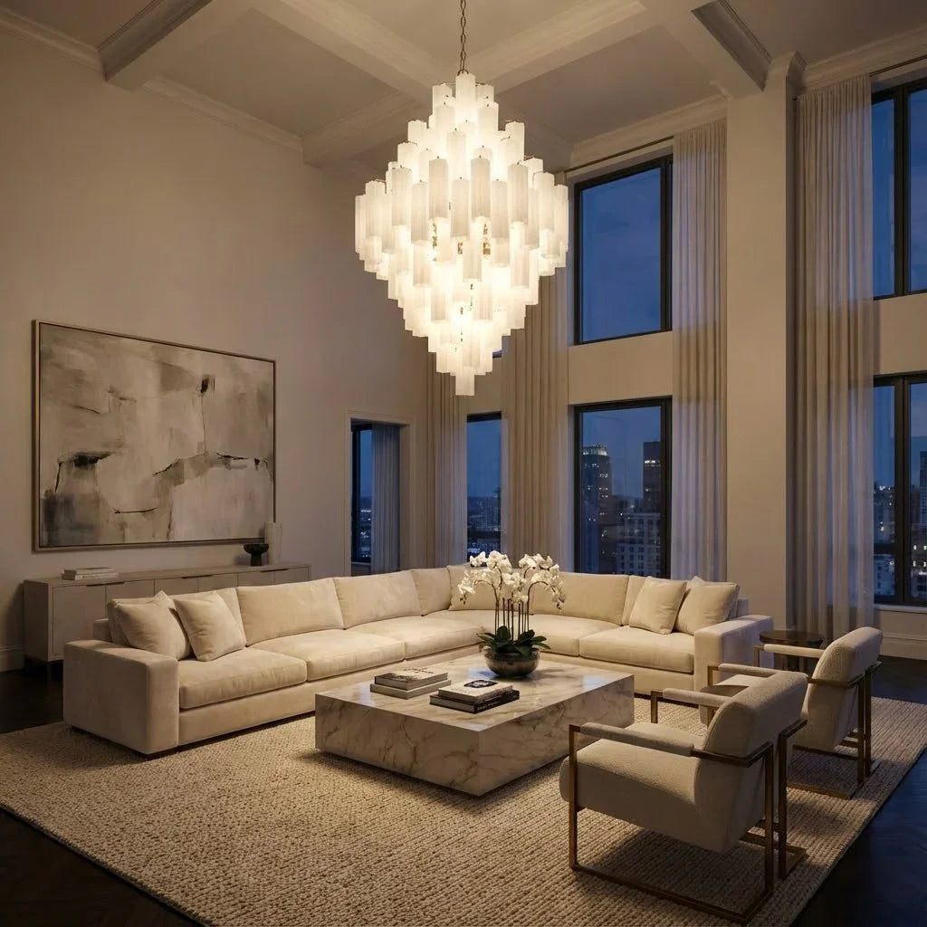 Star Shaped Glass Tube Chandelier