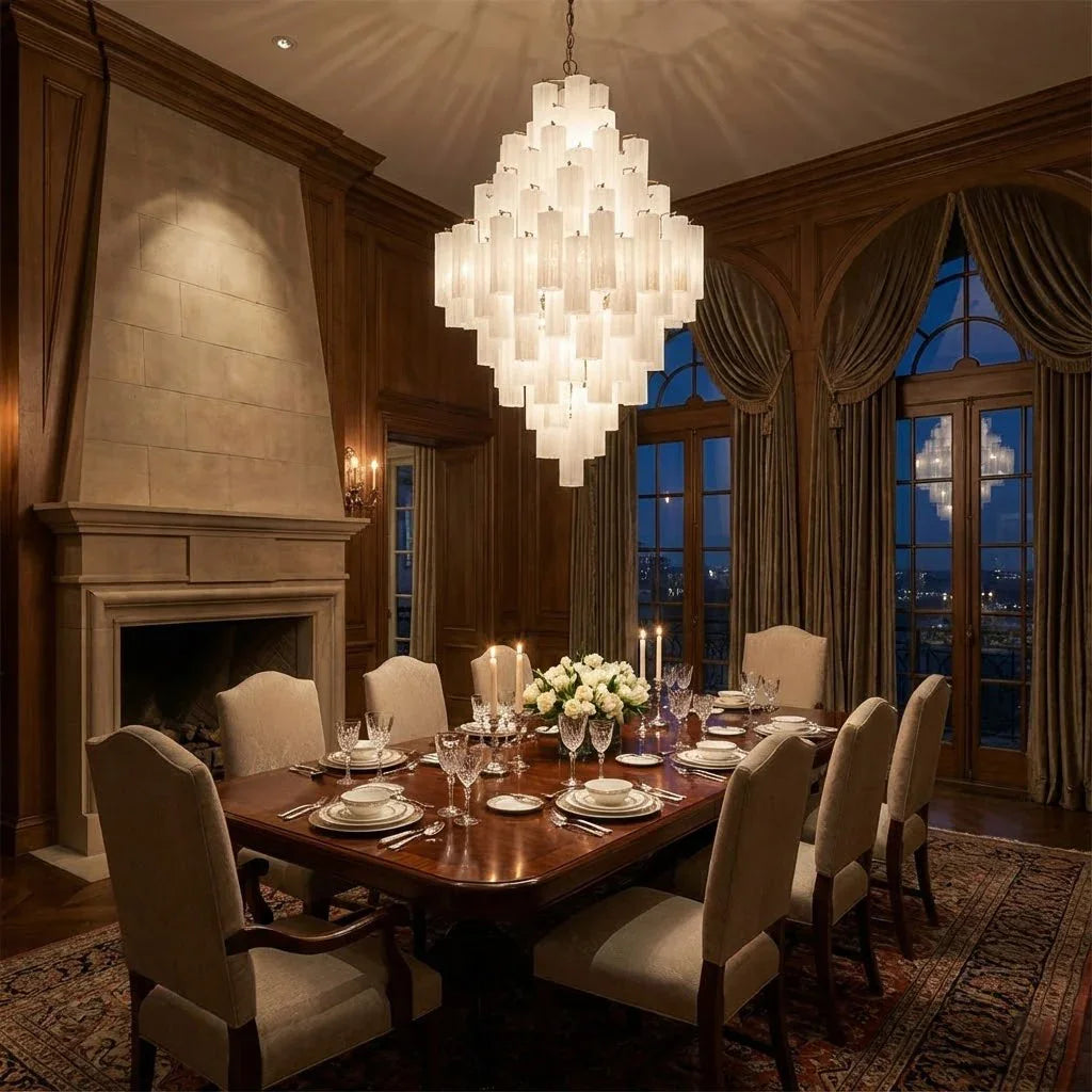 Star Shaped Glass Tube Chandelier