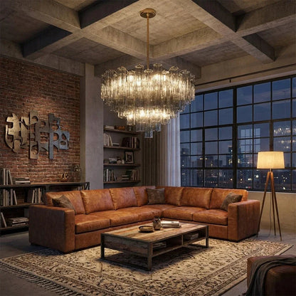 Star Shaped Glass Tube Chandelier