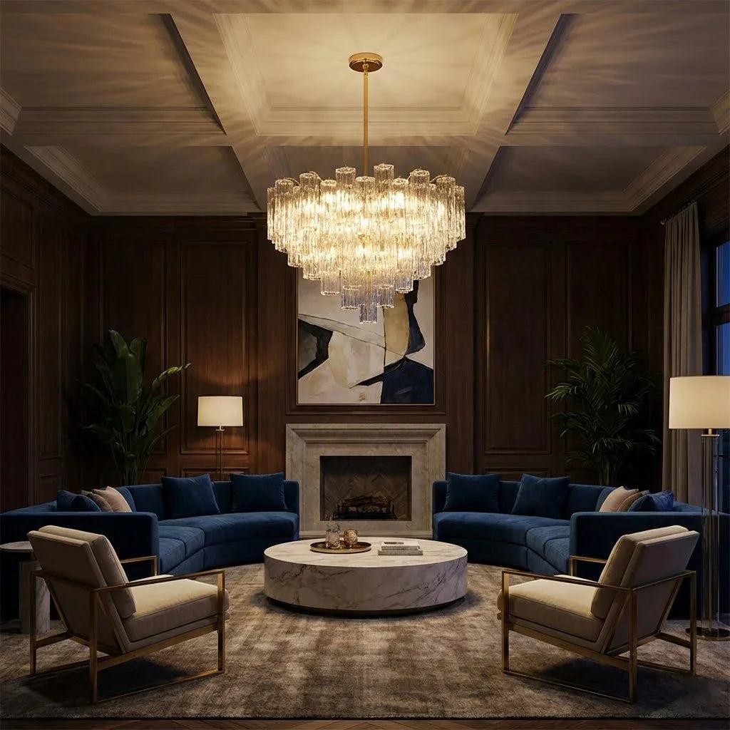 Star Shaped Glass Tube Chandelier