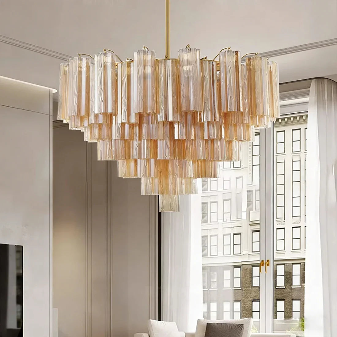 Star Shaped Glass Tube Chandelier
