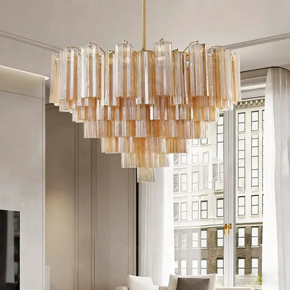 Star Shaped Glass Tube Chandelier
