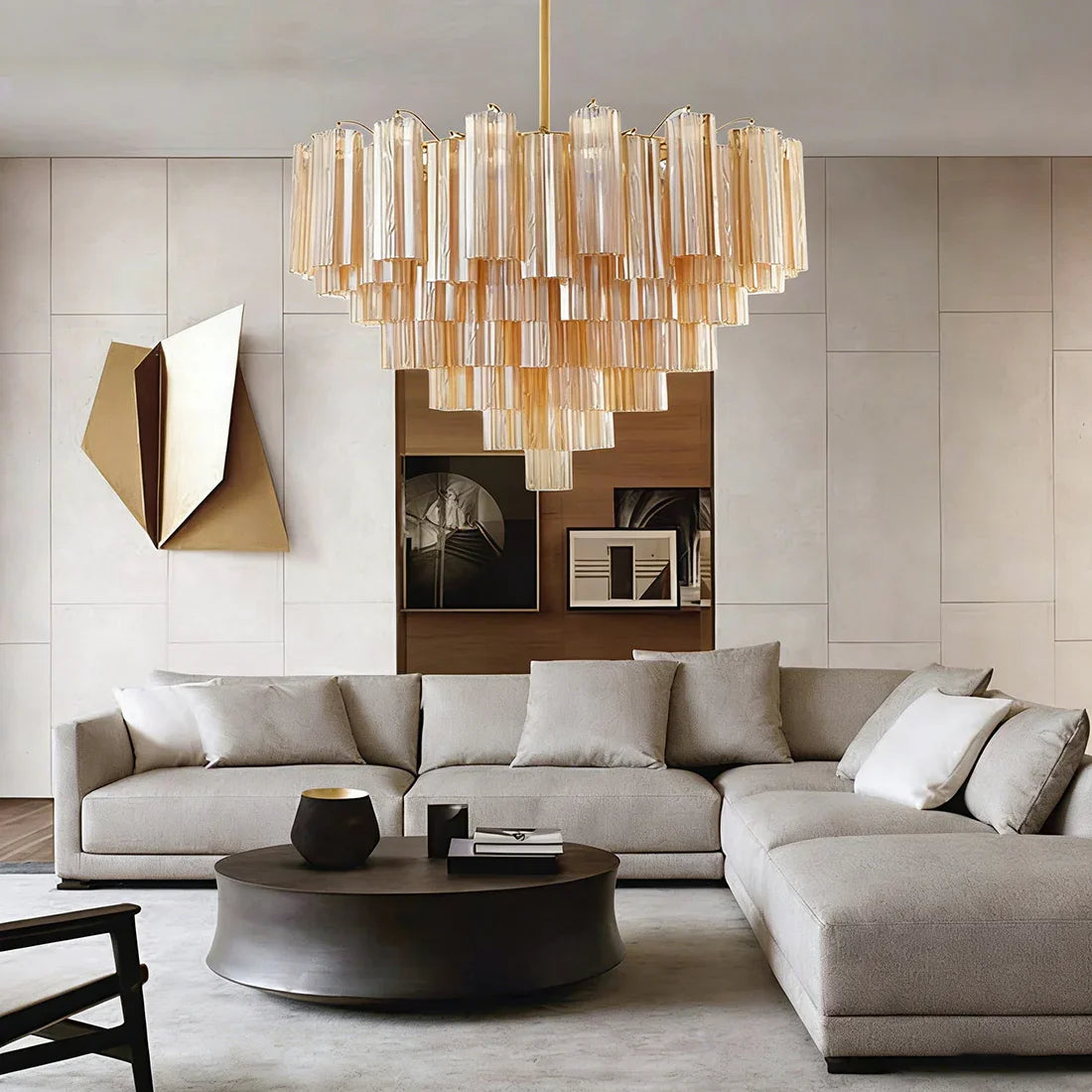 Star Shaped Glass Tube Chandelier