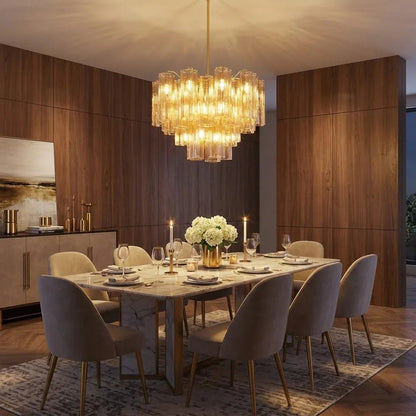 Star Shaped Glass Tube Chandelier