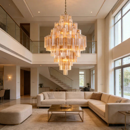 Star Shaped Glass Tube Chandelier