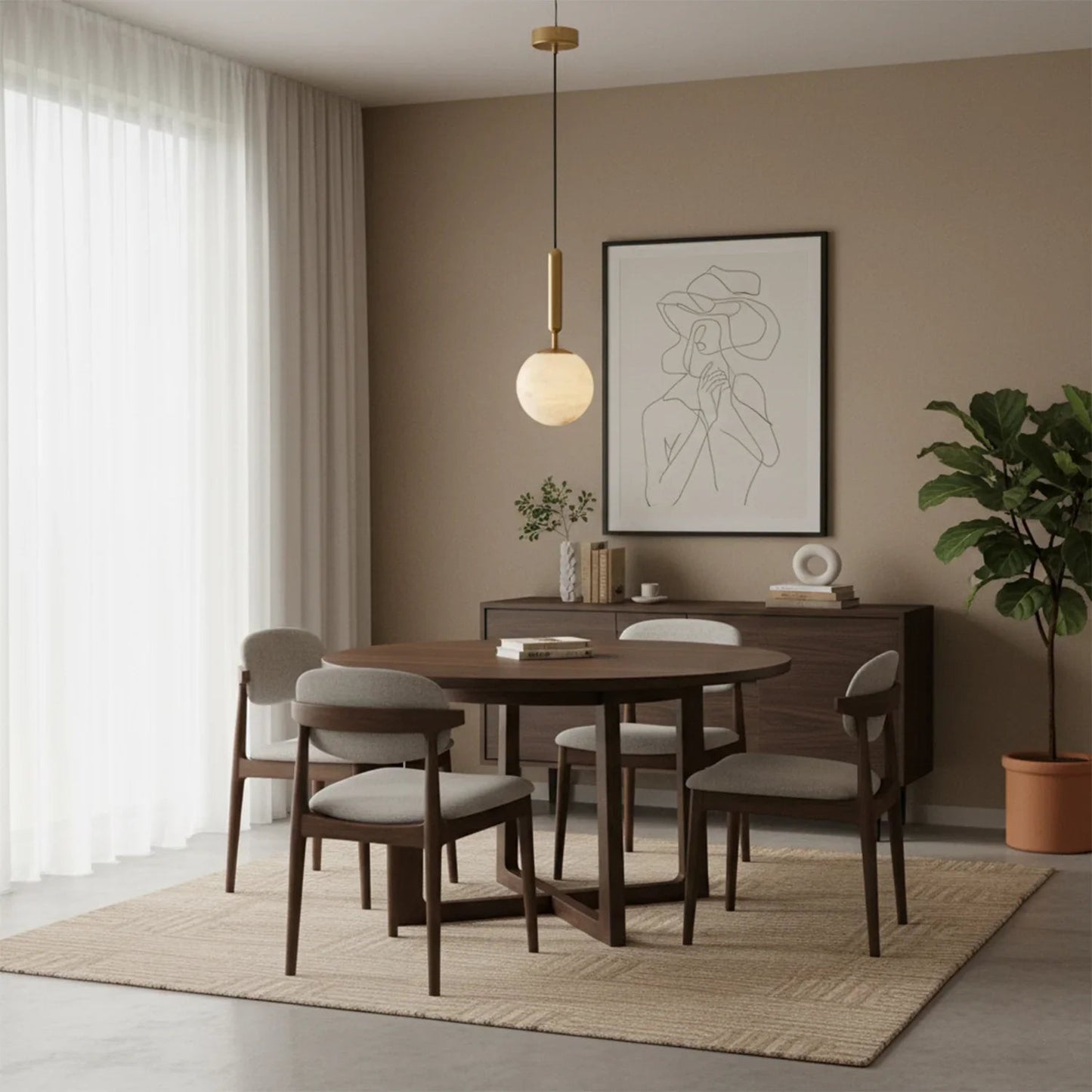 Alabaster Art Island Pendant Light