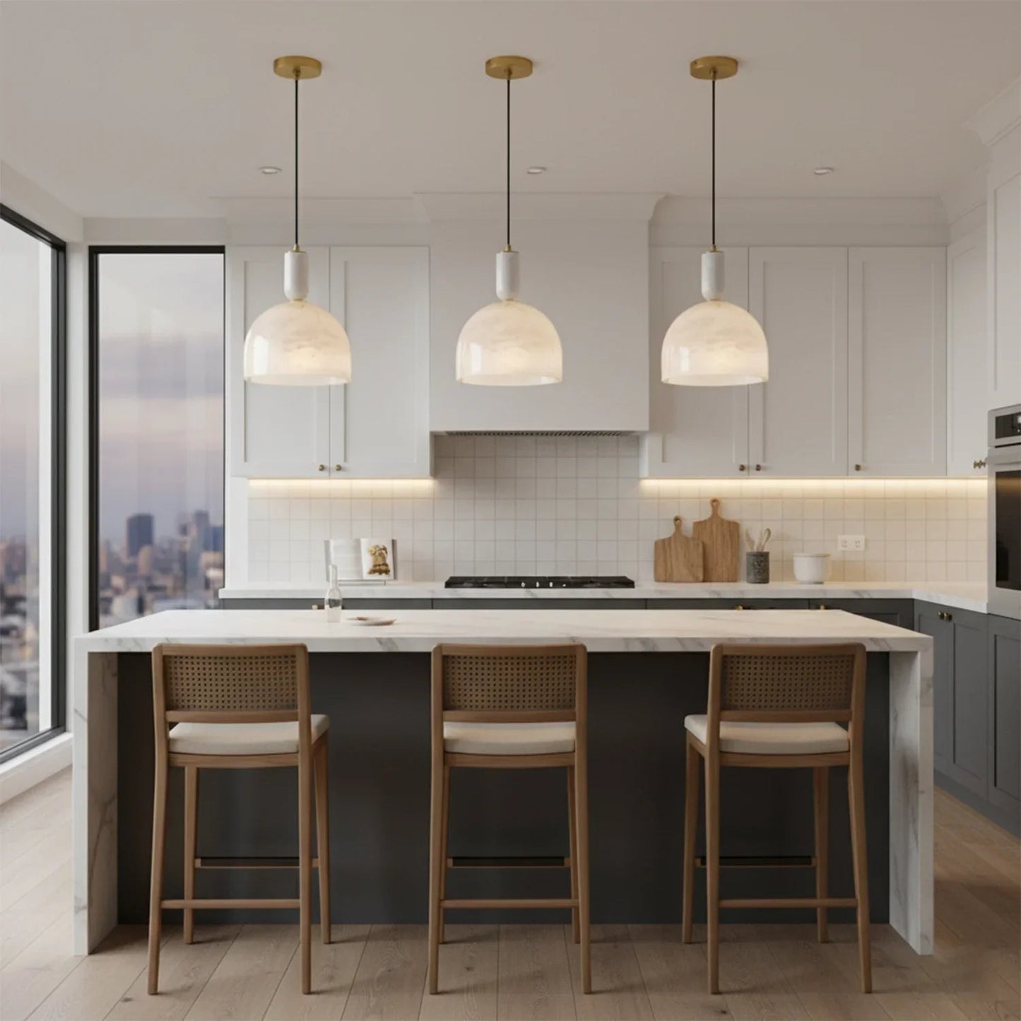 Alabaster Art Pendant Light