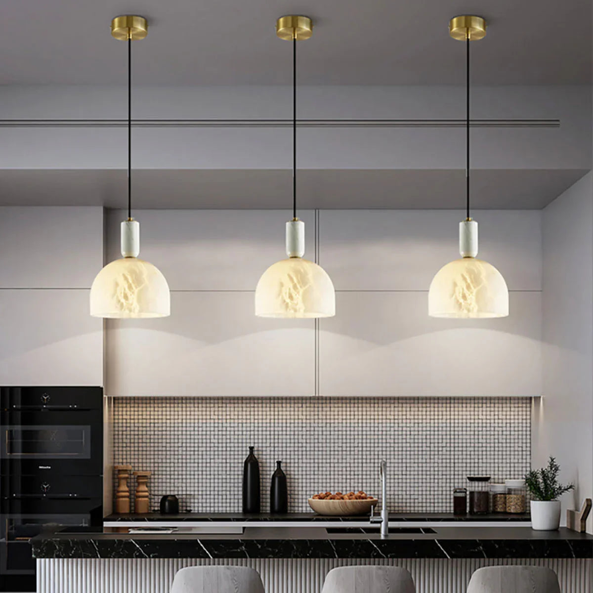 Alabaster Art Pendant Light