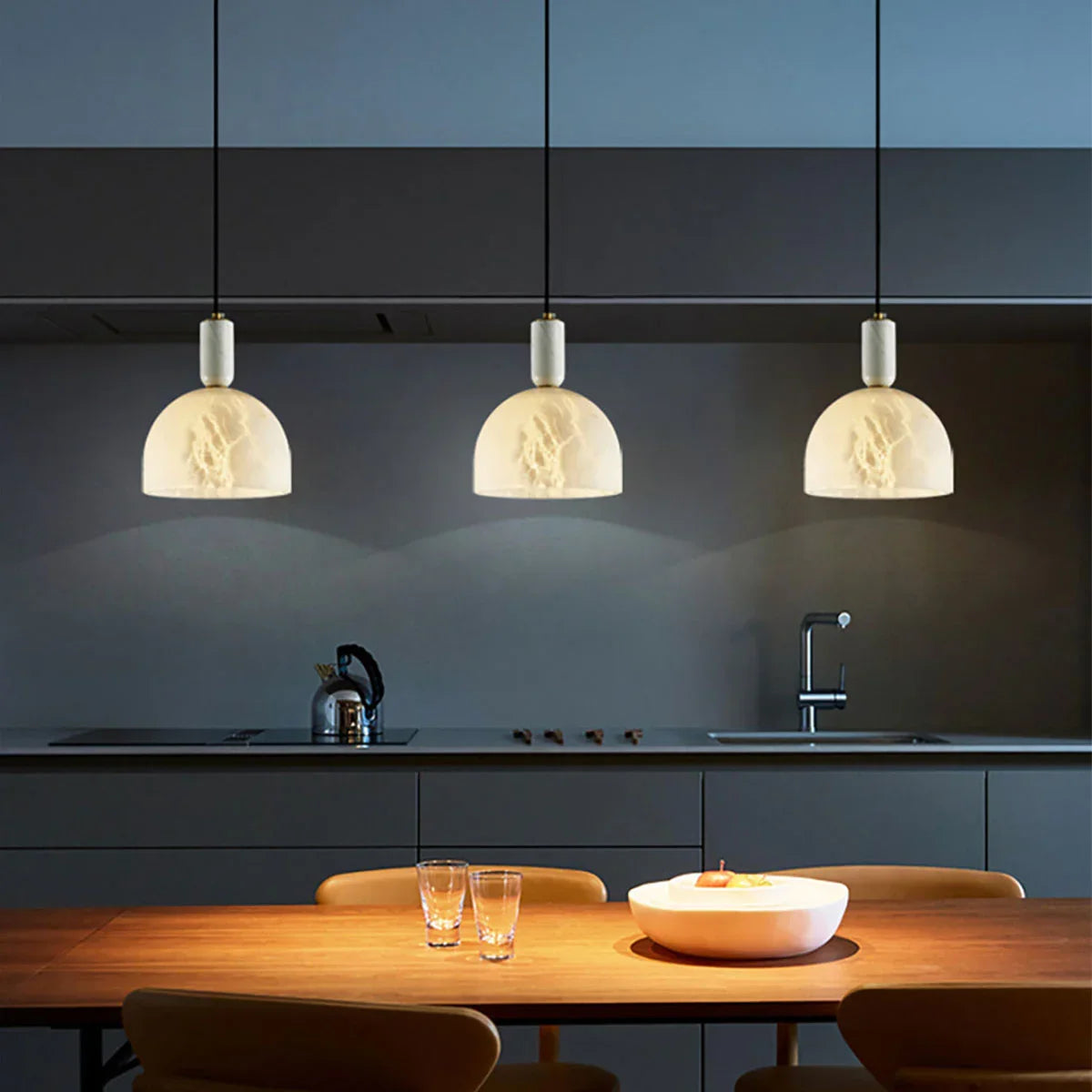 Alabaster Art Pendant Light