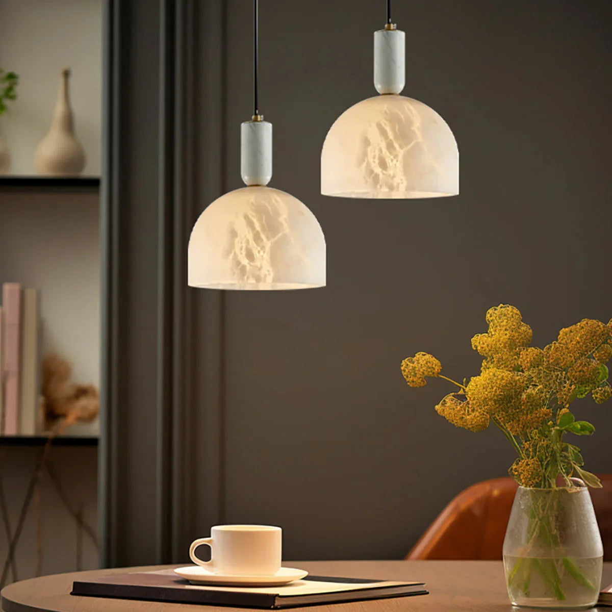 Alabaster Art Pendant Light