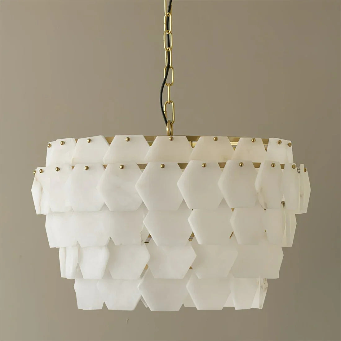 Alabaster Geometric Cloud Chandelier