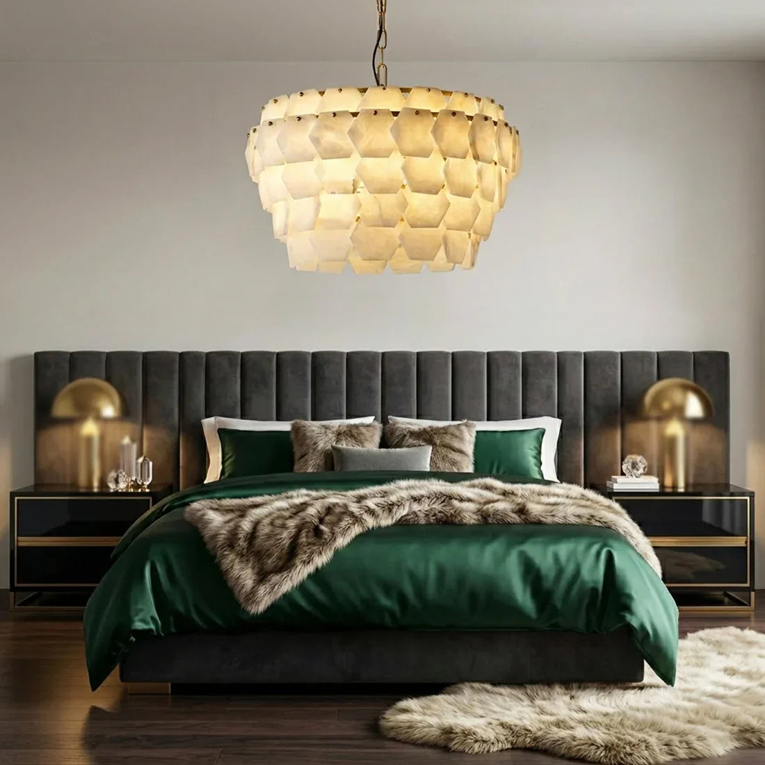 Alabaster Geometric Cloud Chandelier