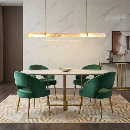 Alabaster Linear Tube Chandelier