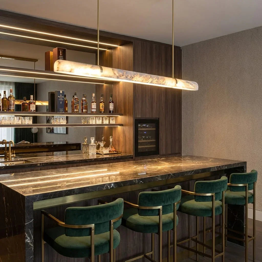 Alabaster Linear Tube Chandelier