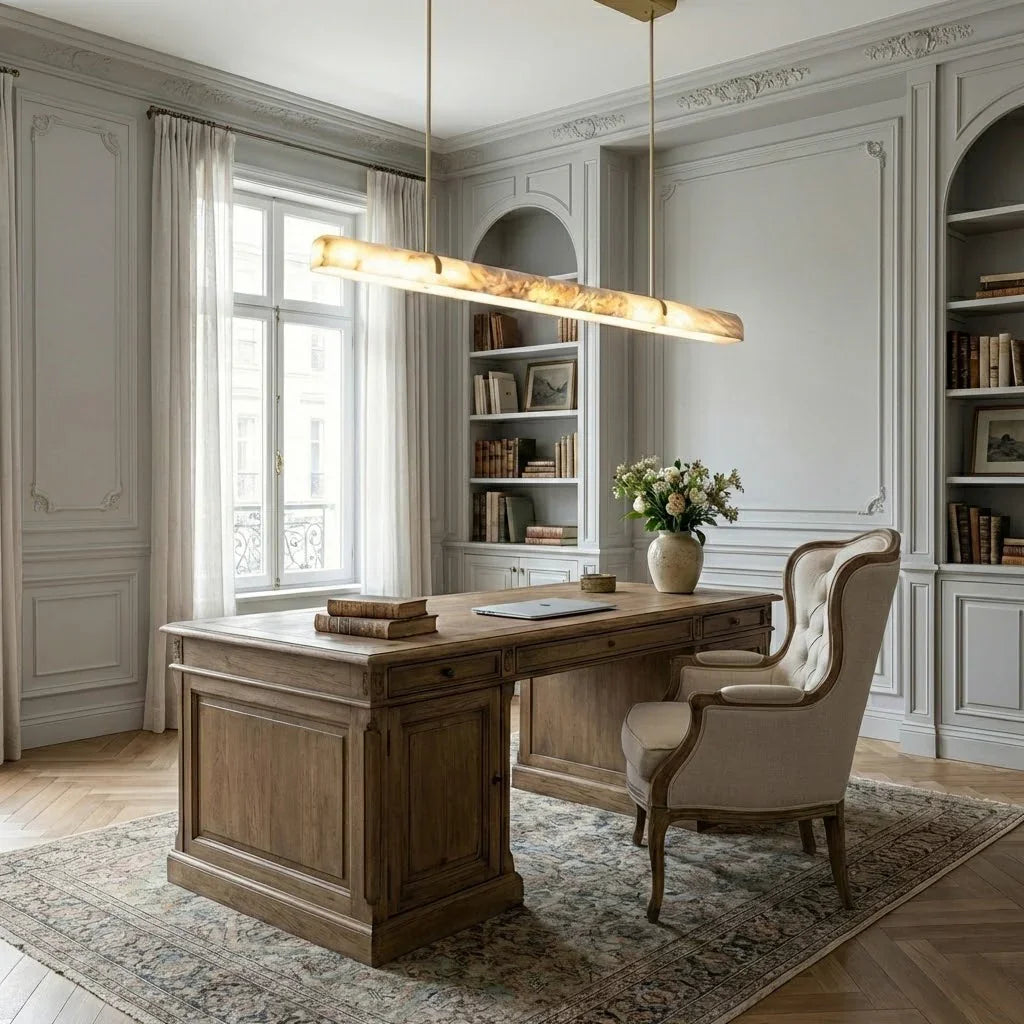 Alabaster Linear Tube Chandelier