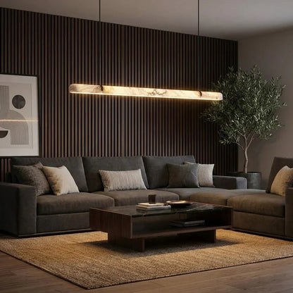 Alabaster Linear Tube Chandelier