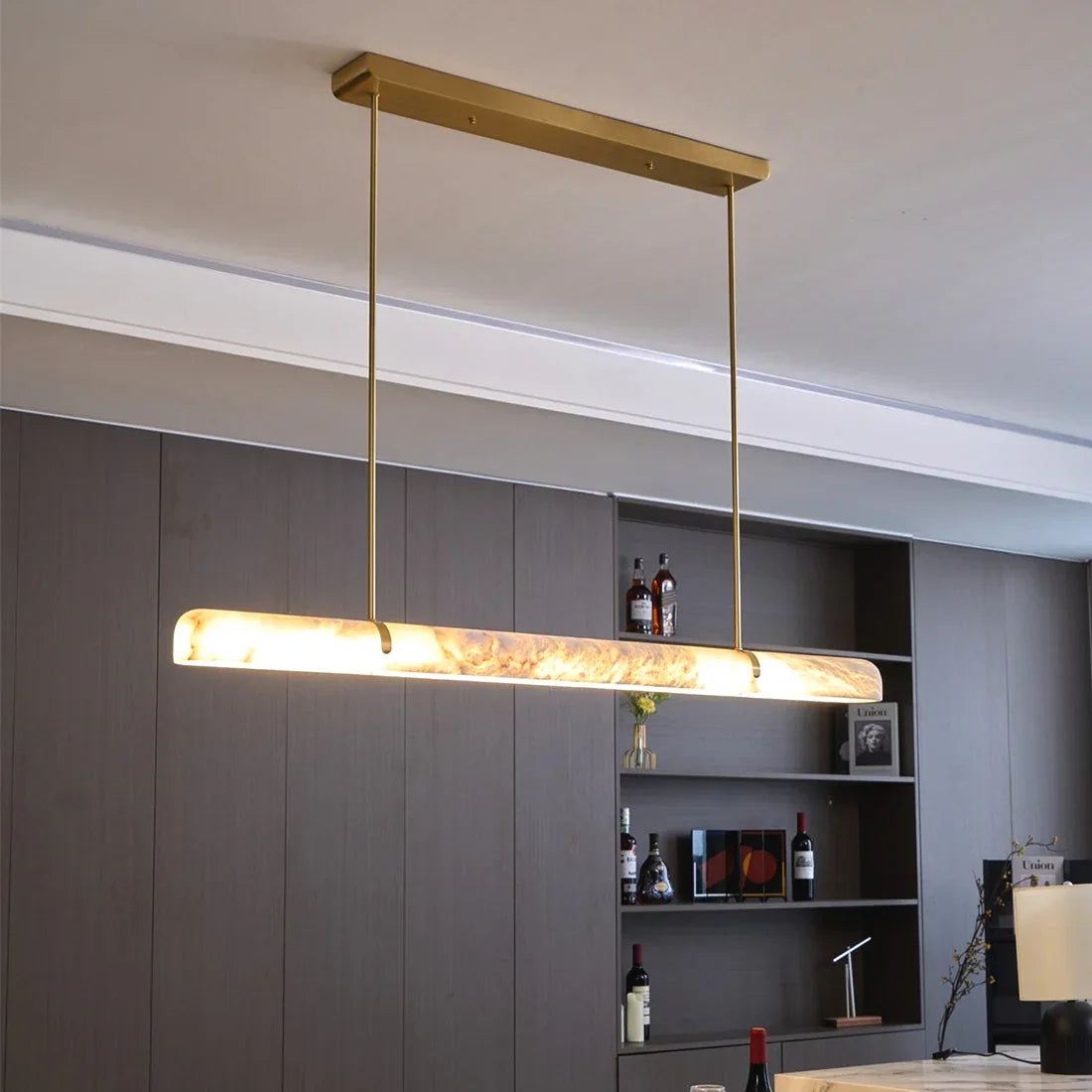 Alabaster Linear Tube Chandelier