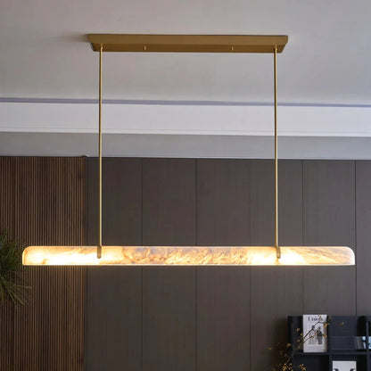 Alabaster Linear Tube Chandelier