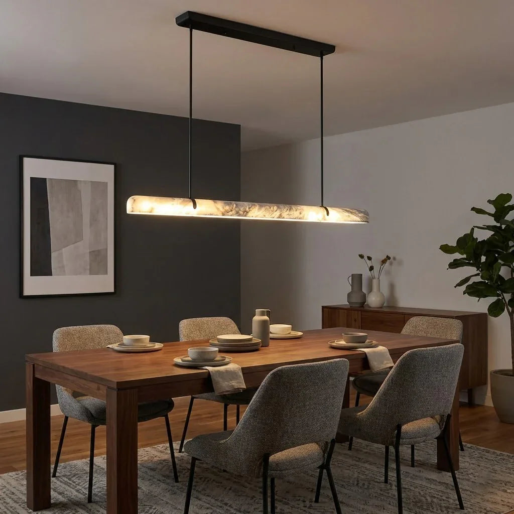 Alabaster Linear Tube Chandelier