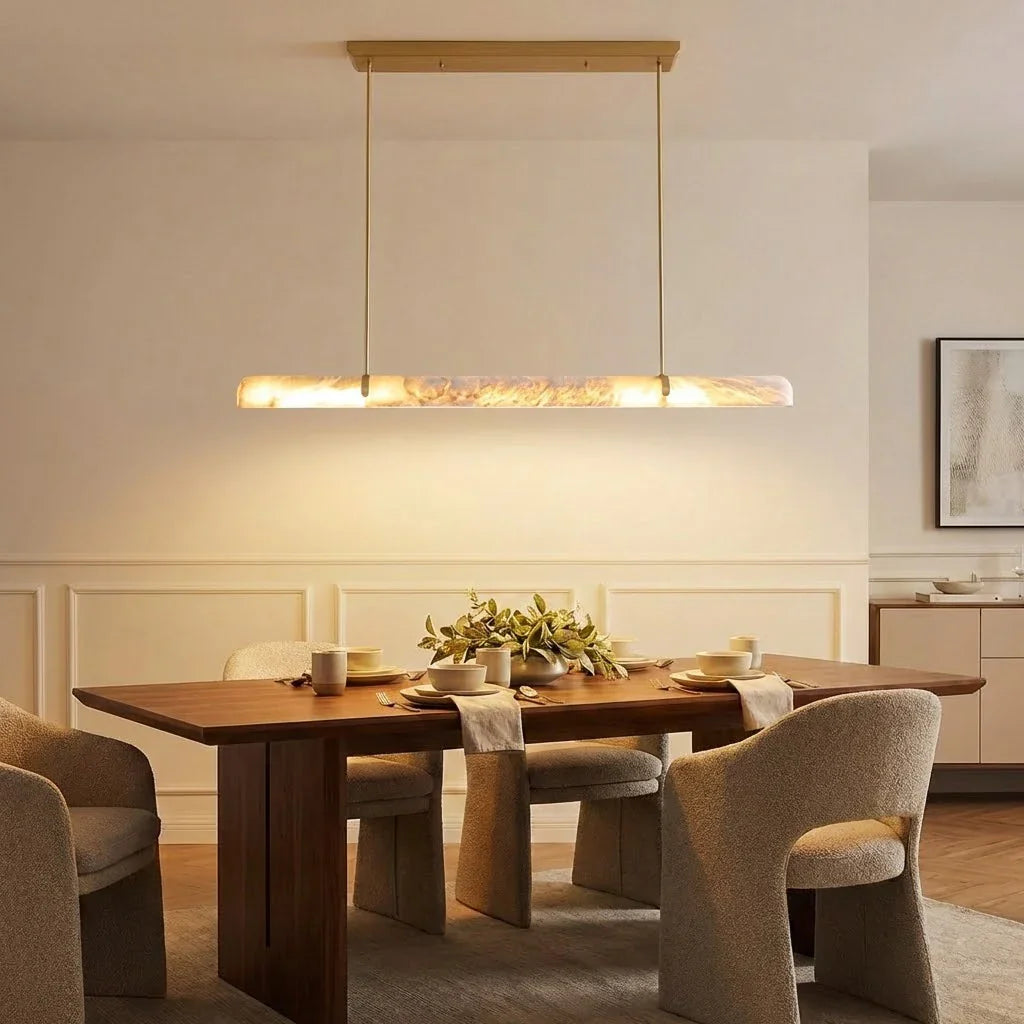 Alabaster Linear Tube Chandelier