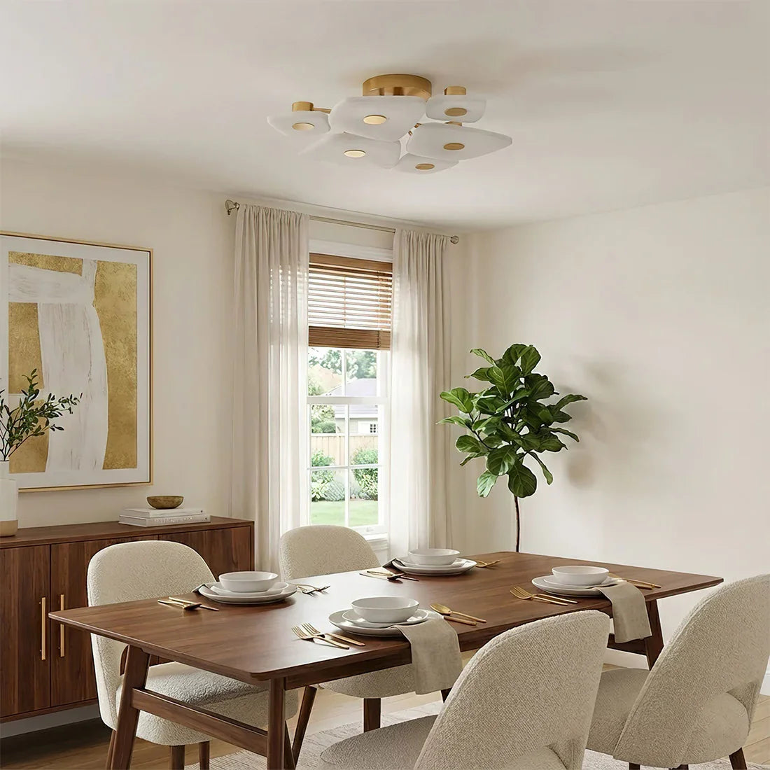 Alabaster Petal Ceiling Light
