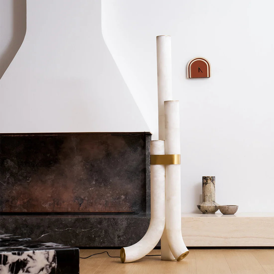 Alabaster Tube Floor Lamp