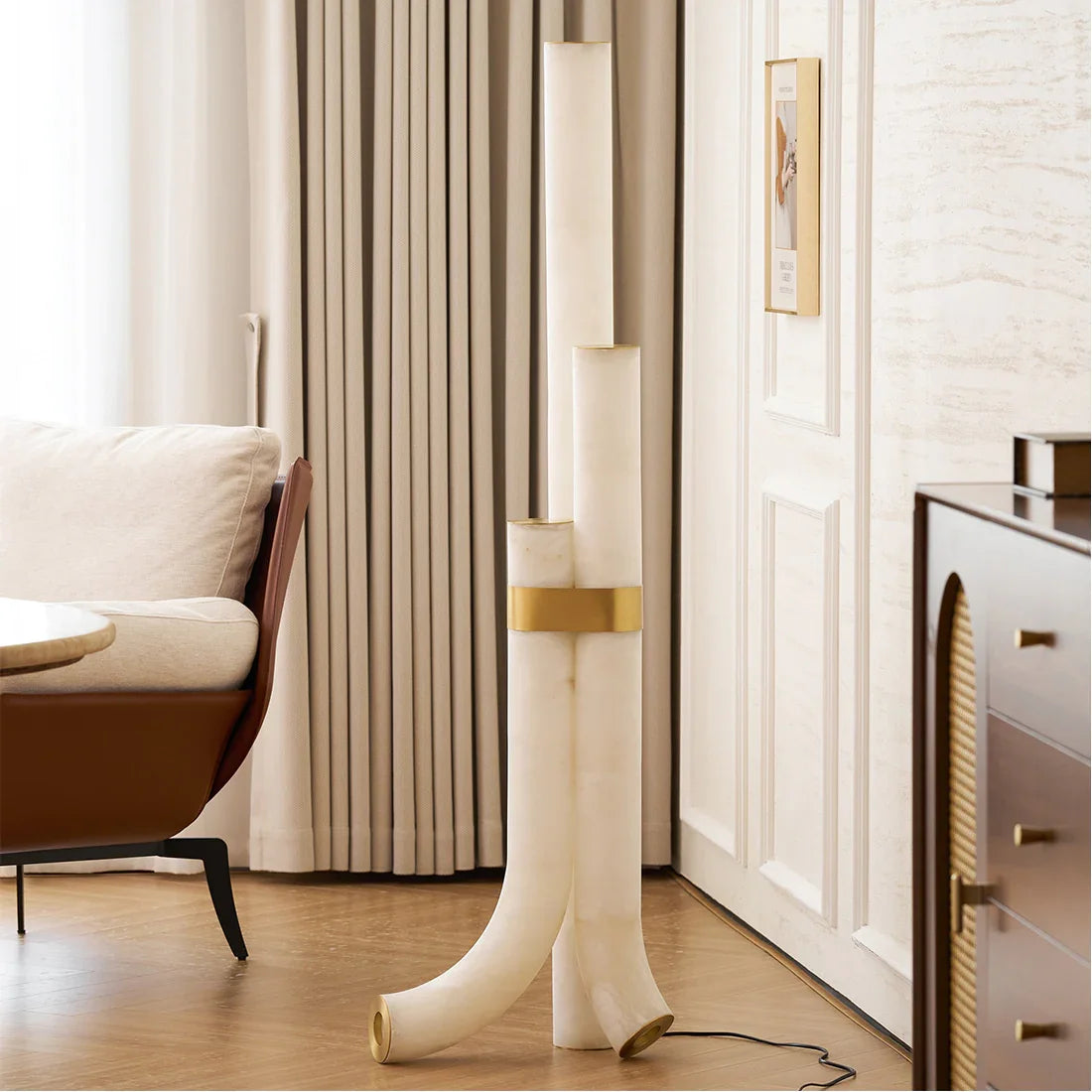 Alabaster Tube Floor Lamp