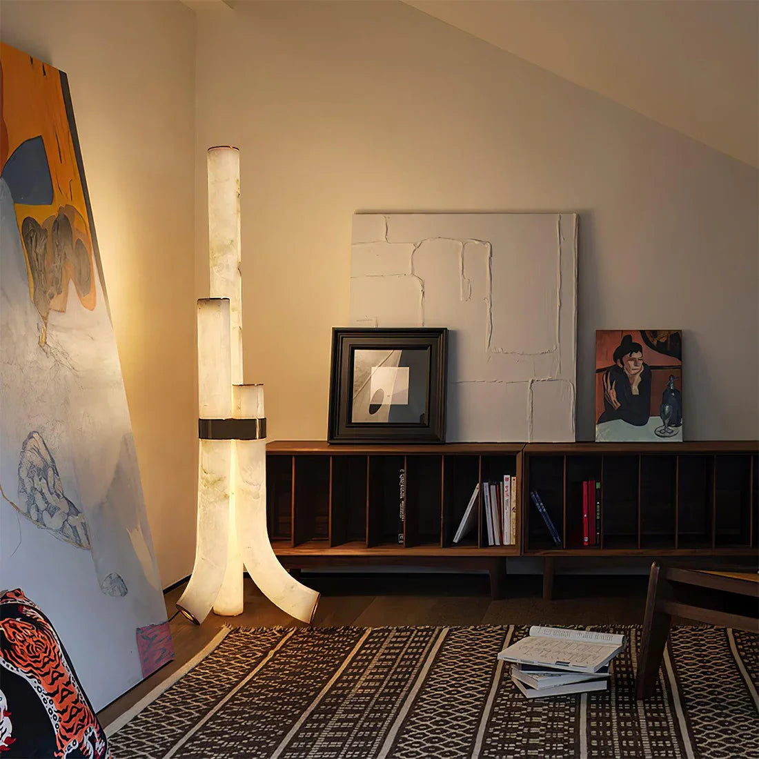 Alabaster Tube Floor Lamp