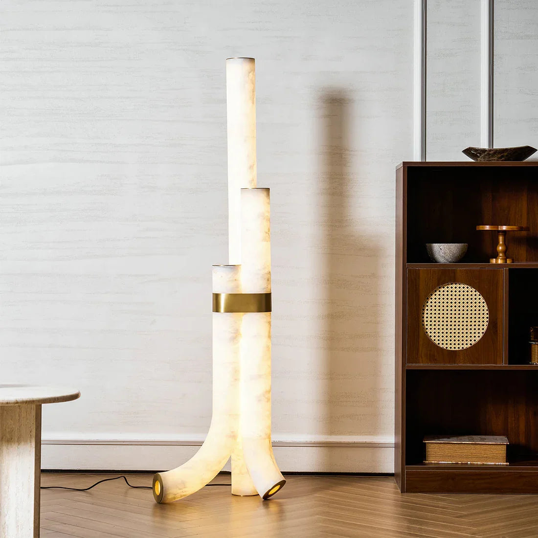 Alabaster Tube Floor Lamp