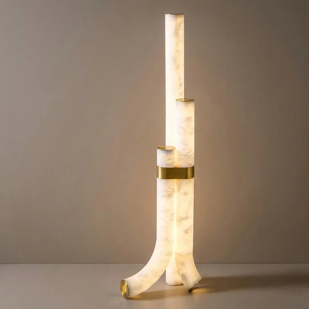 Alabaster Tube Floor Lamp