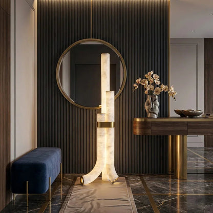 Alabaster Tube Floor Lamp