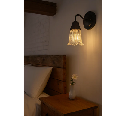Antique Diamond Floral Flare Wall Sconce Light