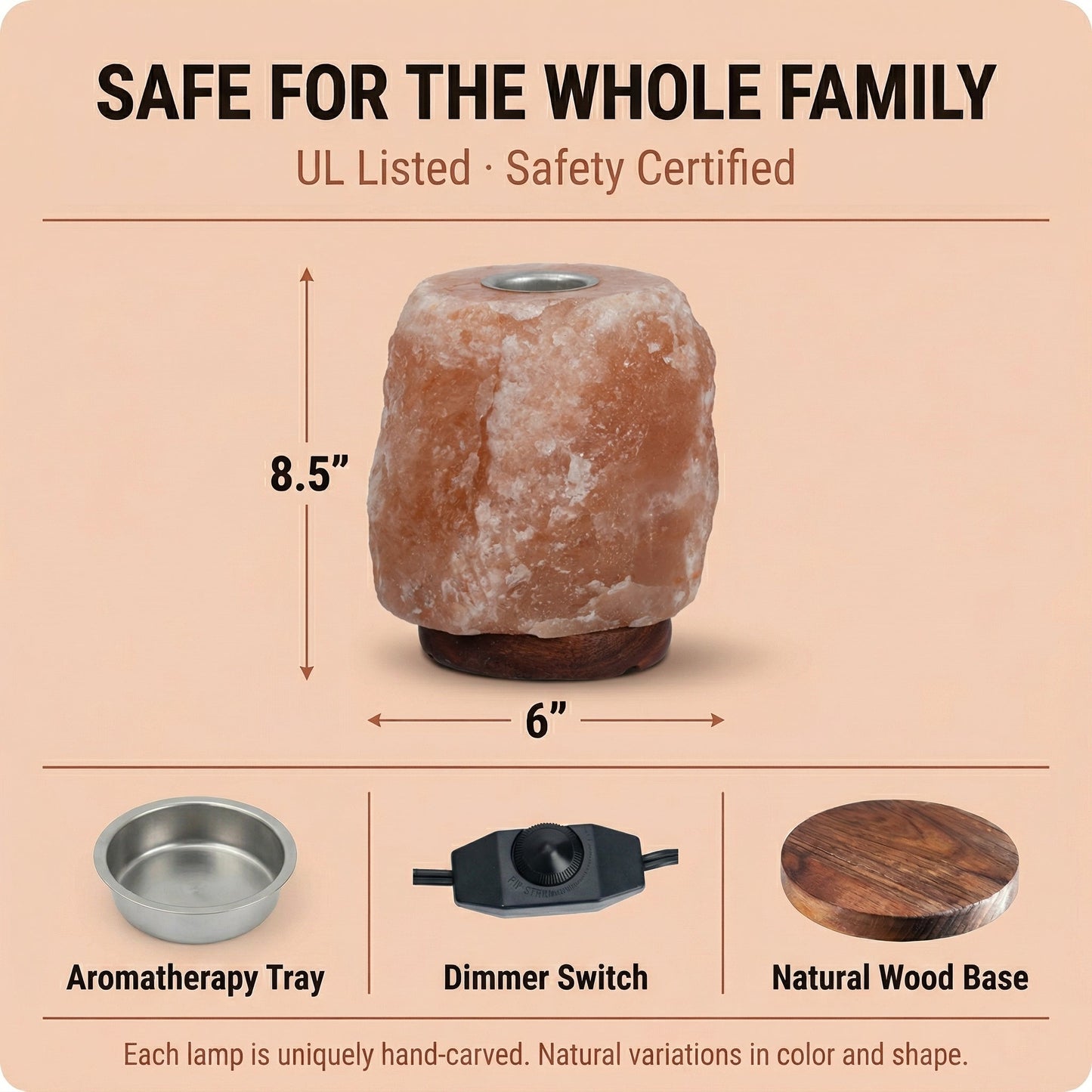 GAYA™ Himalayan Salt Lamp with Aromatherapy Tray