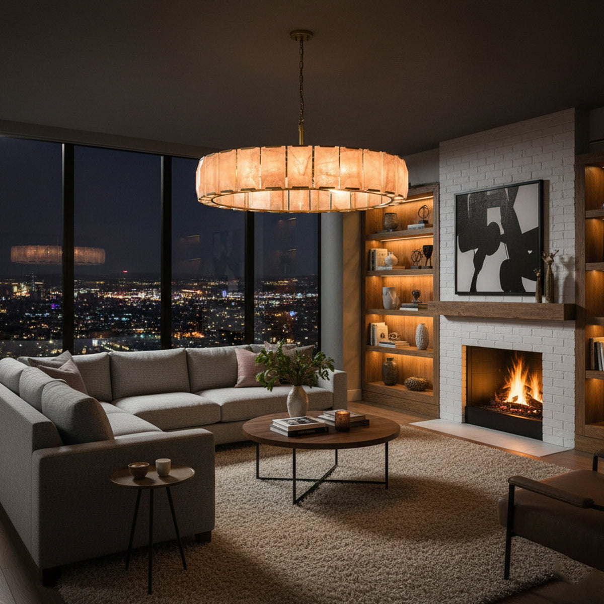 Aubrey Calcite Round Chandelier