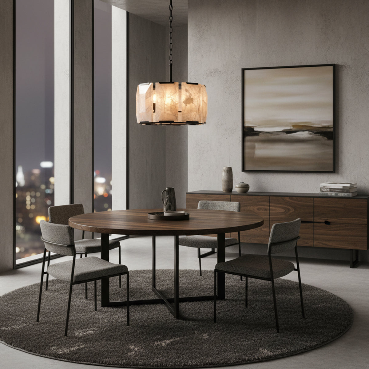 Aubrey Calcite Round Chandelier
