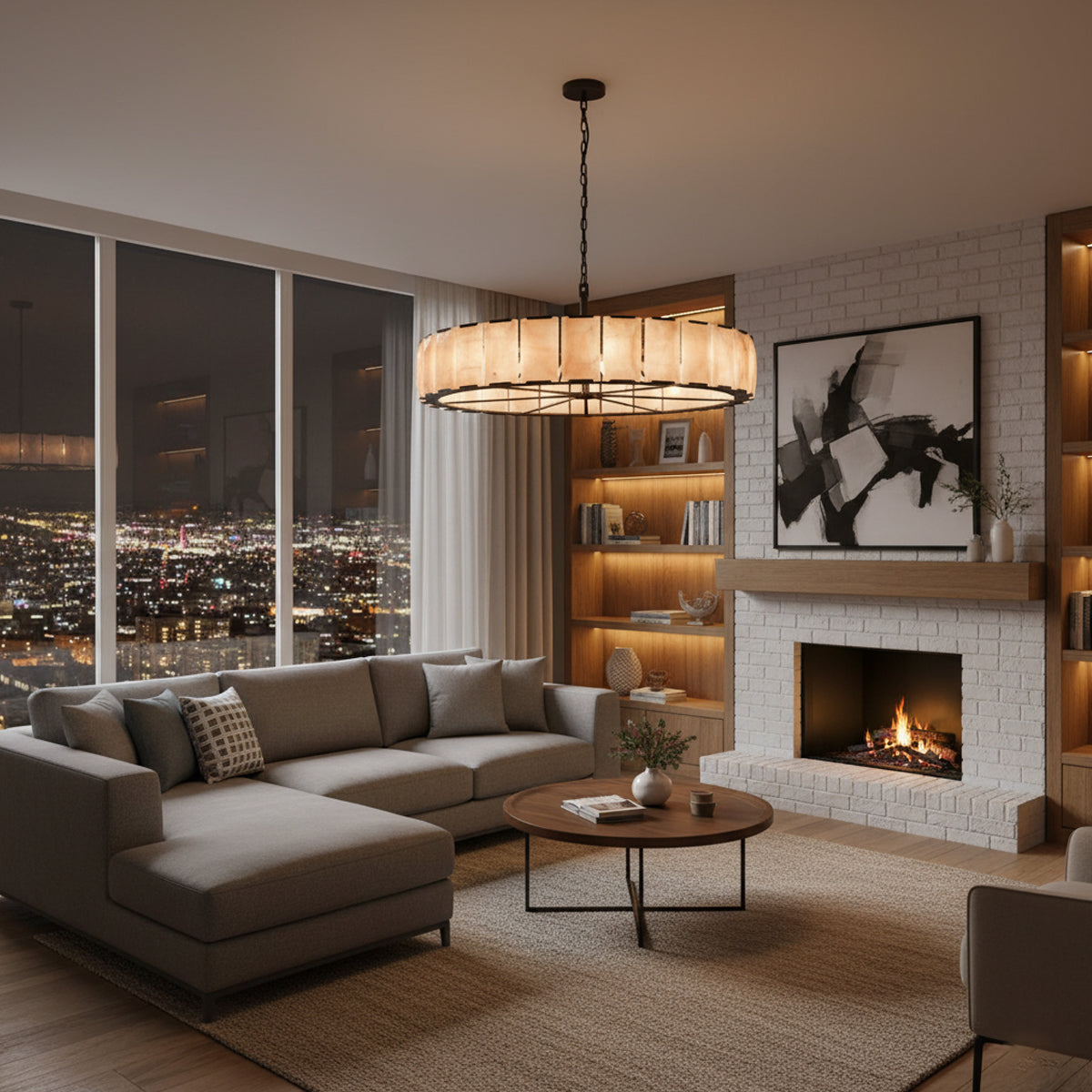 Aubrey Calcite Round Chandelier