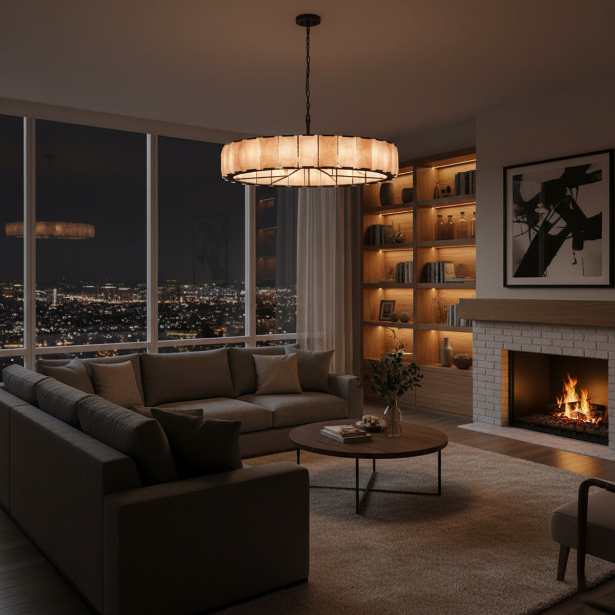 Aubrey Calcite Round Chandelier